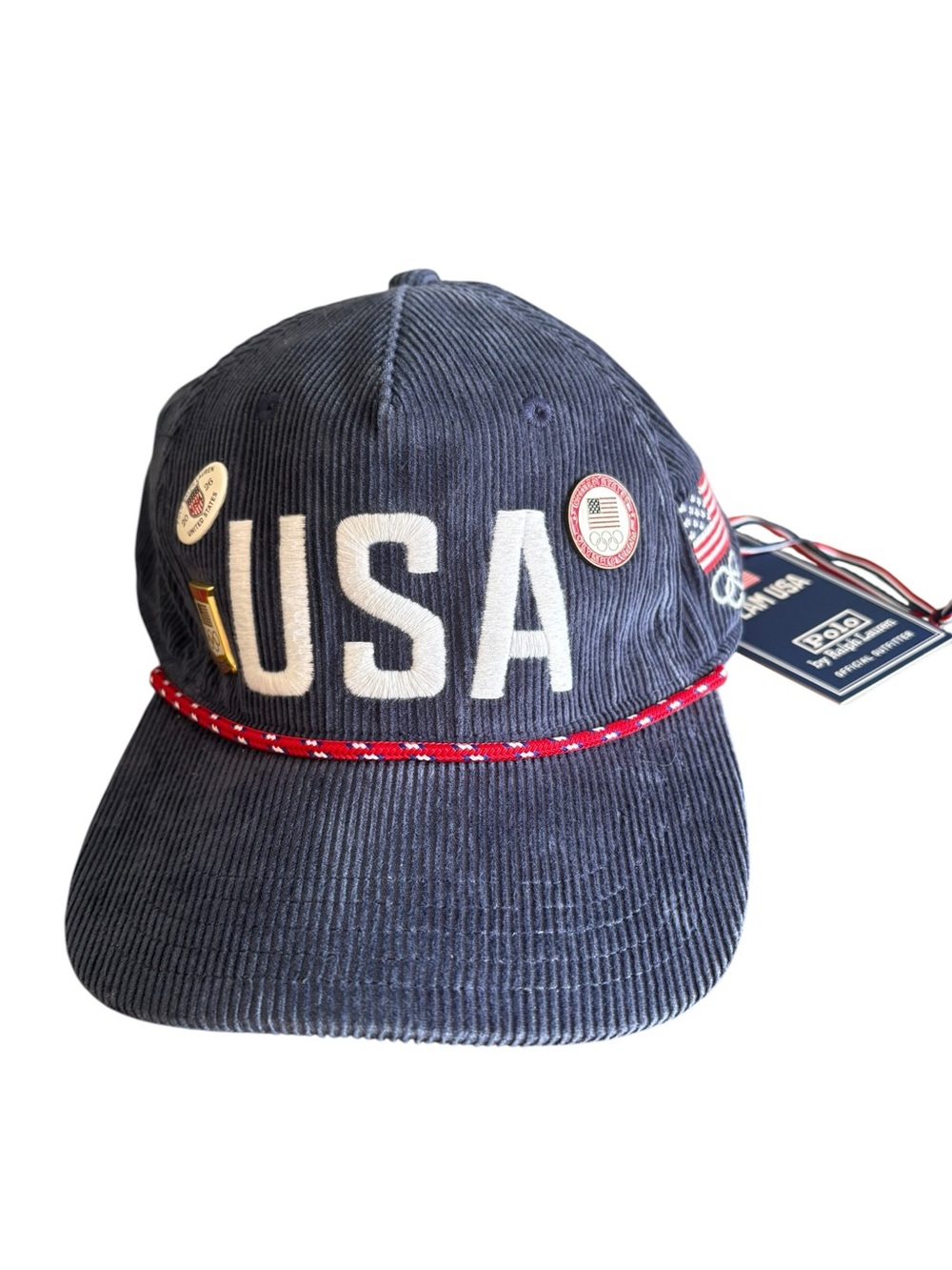 Polo Ralph Lauren Men’s Blue Corduroy Team USA 2026 Baseball Cap OS